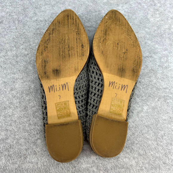 Mi.Im Crochet Woven Slip-On Mule Flat Shoe, point toe-Clog -Gray -Women size 7 - Picture 9 of 12